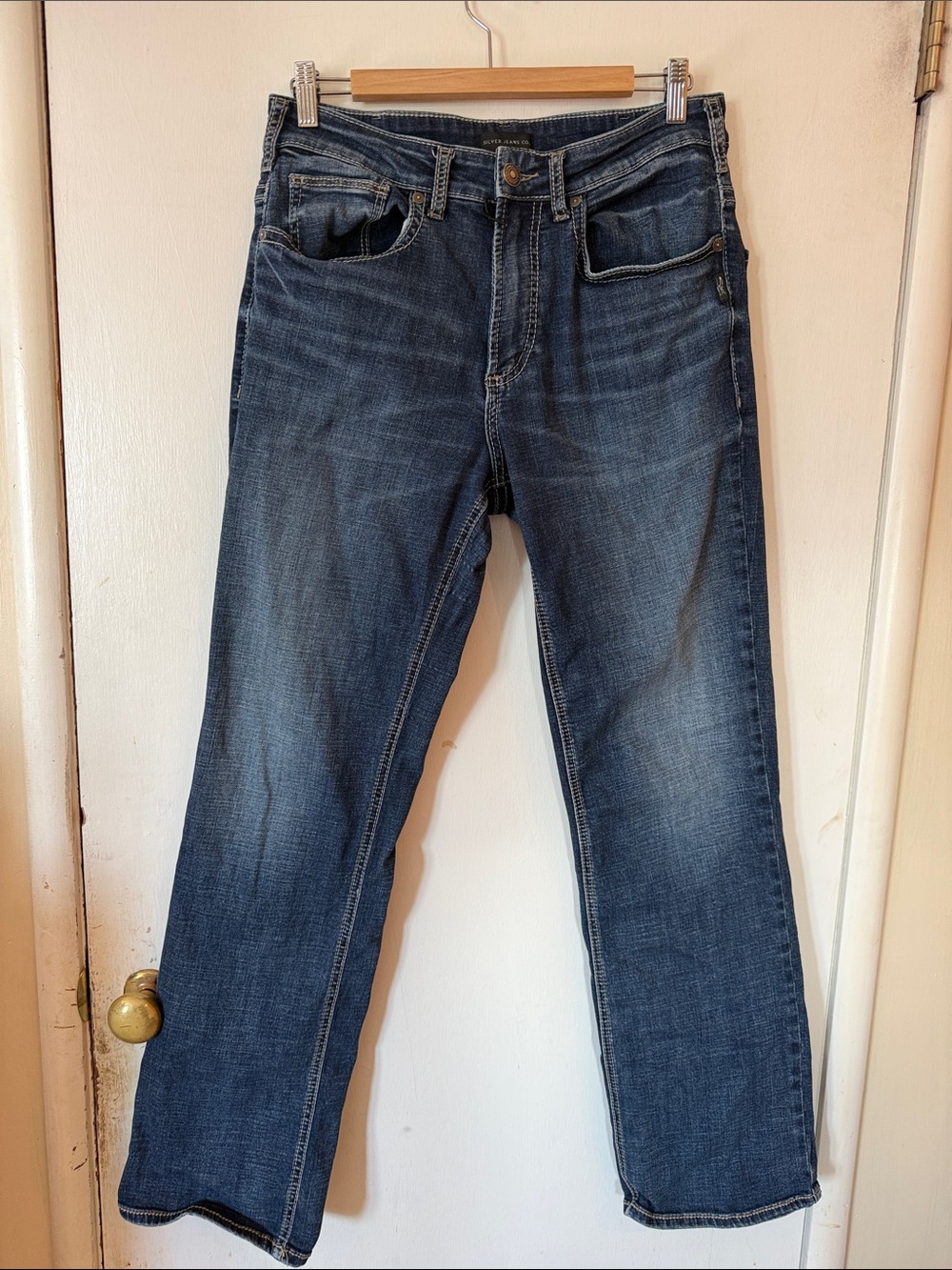 Silver Jeans Men's Straight Denim in Dark Wash Blue 32W x 32L